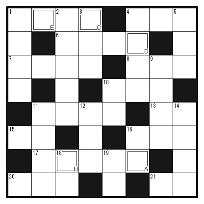 クロスワードパズル８×８問題